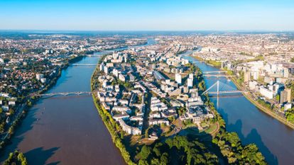 vue aérienne de la ville de Nantes