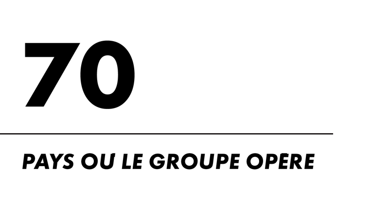 70 pays où le groupe opère